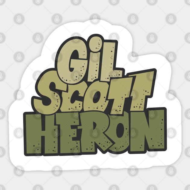 Gil Scott-Heron - Soul and Jazz Legend - Poet and Spoken Word Artist Sticker by Boogosh